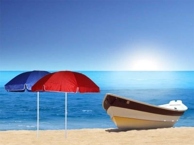 Плажен чадър едноцветен