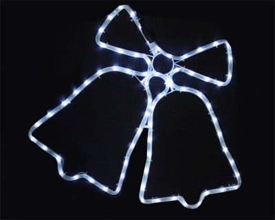 Светеща LED фигурка камбани - бяла светлина