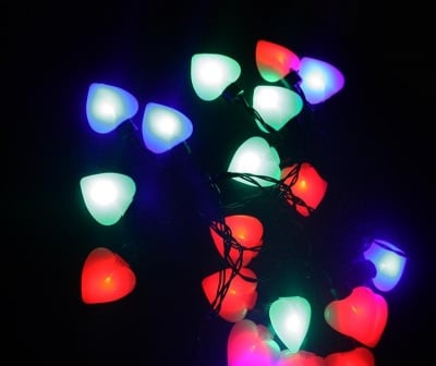 Коледни LED лампички Сърца