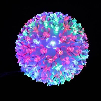 Цветна коледна топка с LED лампички 100 бр.