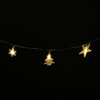 Коледен светещ гирлянд LIGHTEX - фигурки с брокат