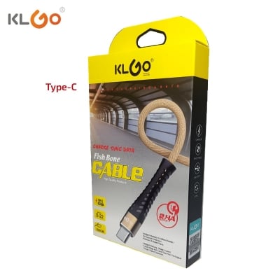 Захранващ кабел Type C-USB KLGO Fish Bone S-22