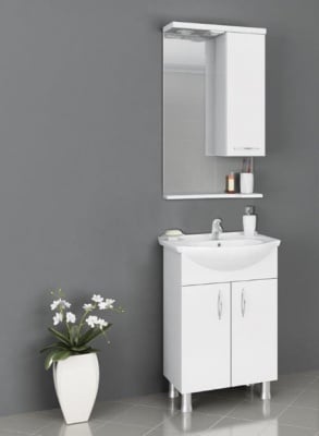 Комплект шкаф с мивка и огледало за баня Перла Forma Vita