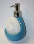 Керамичен дозатор за течен сапун с поставка за гъба