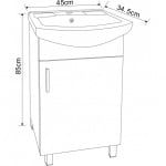 PVC шкаф за баня с умивалник Алора Inter Ceramic