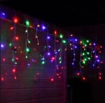 Светеща LED завеса разноцветна