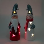 Коледна светеща керамична фигура - Дядо Коледа или Снежко