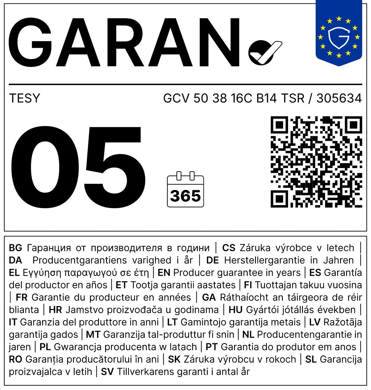 TESY Anticalc Ceramic Slim GCV 50 38 16C B14 TSR