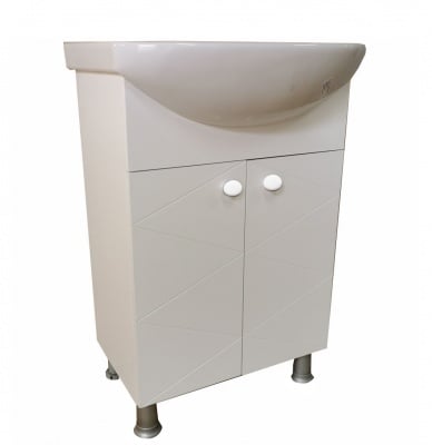Долен шкаф за баня Кала 55 PVC + мивка Arteco 55 см Cersanit