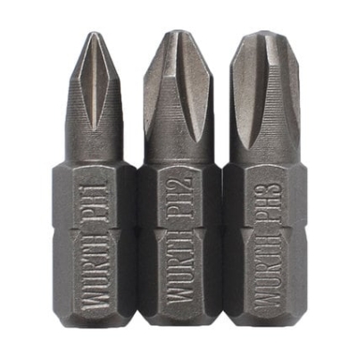 Комплект битове PH 1 PH 2 PH 3 L 25 мм 1 / 4 WÜRTH