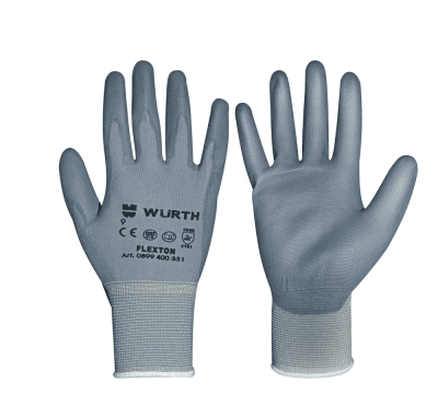 Ръкавици монтажни PU / 10 GREY WÜRTH