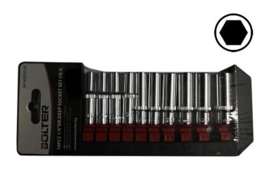 Комплект удължени вложки шестограм 1/4" 10 части - BOLTER