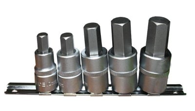 Комплект вложки с накрайници 1/2" шестостен 5 части - FORCE