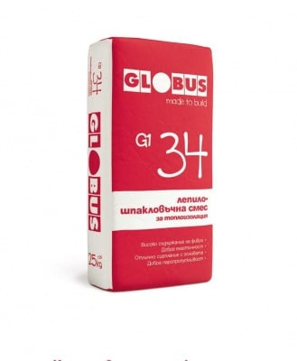 Лепило - шпакловъчна смес за топлоизолации G1 34 25 кг. - Globus