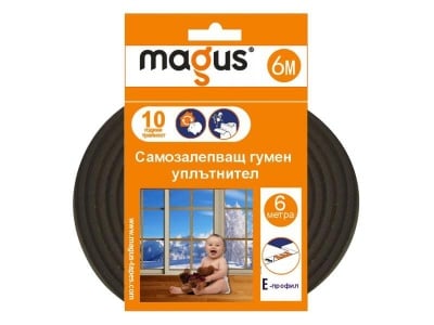 Гумен уплътнител Е-профил Magus кафяв - 6 м.