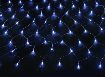 Коледни LED лампички мрежа 200 бр. синя светлина