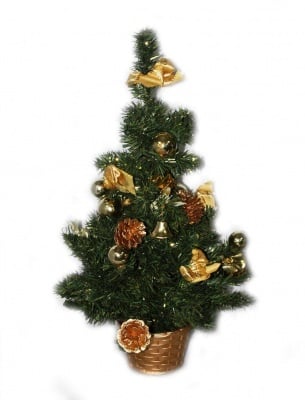 Коледна елха с украса в саксия - 50 см.