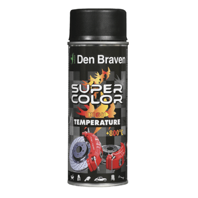 Спрей боя температуроустойчива SUPER COLOR Den Braven, 400 ml, черна