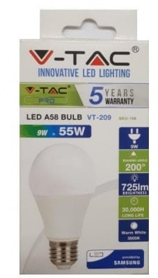 LED крушка с чип SAMSUNG V-TAC