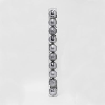 Комплект коледни топки за елха 12 броя СРЕБРИСТИ - 4 см