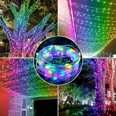 Коледни RGB LED лампички с 8 функции за външна и вътрешна употреба - 10 , 30 , 50 и 100 м