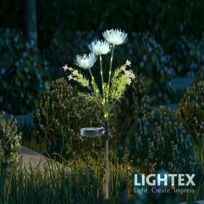 LED соларен осветител Хризантема - синя Lightex