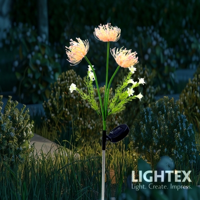 LED соларен осветител Хризантема - розова Lightex