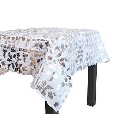 Коледна покривка за маса с блестяща декорация - 150 × 220 см