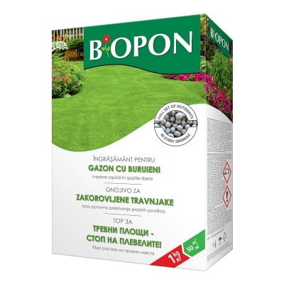 Гранулиран тор за тревни площи - Стоп на плевелите 1 кг Biopon