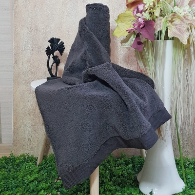 Хавлиена кърпа от микропамук HOBBY LUBOW 70 × 140 см - ТЪМНОСИВА