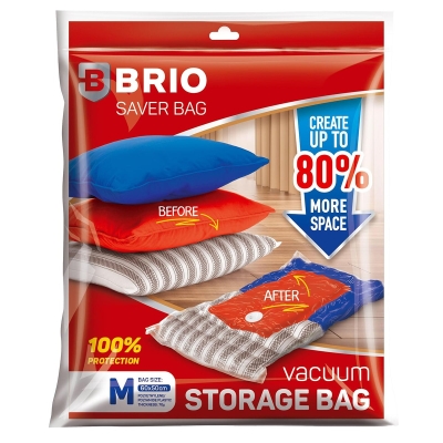 Вакуум плик BRIO за съхранение на дрехи 70 микрона / 60 × 50 см - М