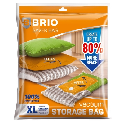Вакуум плик BRIO за съхранение на дрехи 70 микрона / 100 × 67 см - XL