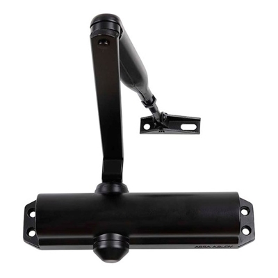 Автомат за затваряне на врати ASSA ABLOY DC120 с рейка и зъбно рамо за еднокрили врати с ширина до 110 см - ЧЕРЕН