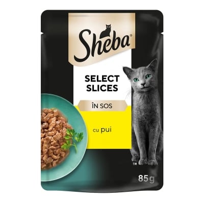 Пълноценна храна за котки SHEBA Select Slice ПИЛЕШКО в грейви сос - 1 брой × 85 грама