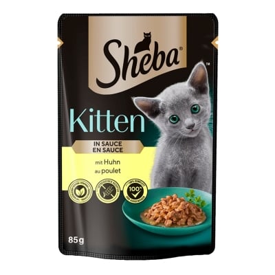 Пълноценна храна за котки SHEBA Junior ПИЛЕ в грейви сос - 1 брой × 85 грама