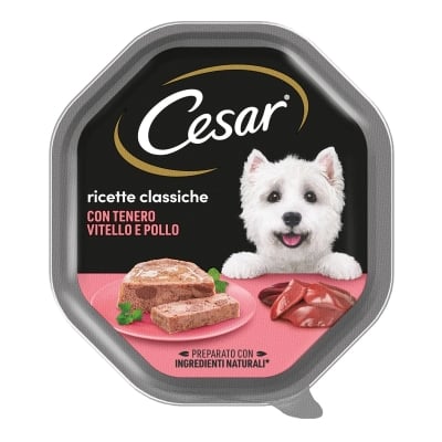 Пълноценна храна за кучета CESAR Tray ТЕЛЕШКО и ПИЛЕ - 150 грама