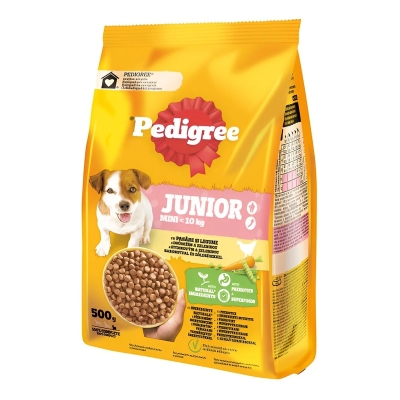 Пълноценна гранулирана храна за подрастващи кучета от мини породи PEDIGREE Junior Mini < 10 кг - ПИЛЕШКО и ЗЕЛЕНЧУЦИ