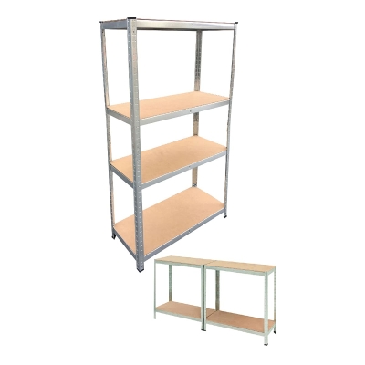 Метален поцинкован стелаж с 4 броя MDF рафтове - 180 × 90 × 40 см