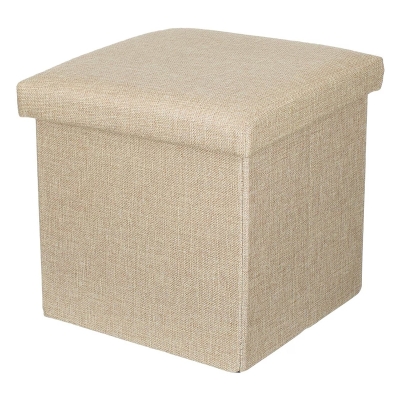 Сгъваема табуретка с място за съхранение HOME Practic 38 × 38 × 38 см - ШАМПАНСКО