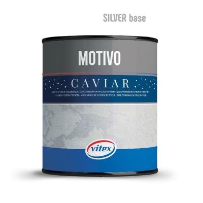 Декоративно интериорно покритие със стъклени перлени топчета MOTIVO CAVIAR на VITEX - СРЕБЪРНА база