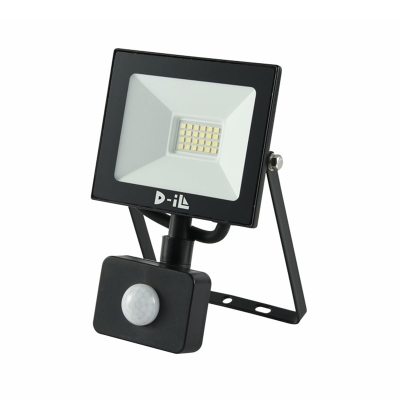 LED прожектор със сензор D-iL серия "А" SKU80607 - черен / IP44 / 6 000 K / 1 000 lm / 10 W