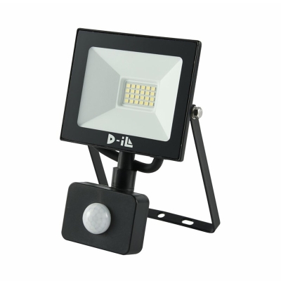 LED прожектор със сензор D-iL серия \"А\" SKU80608 - черен / IP44 / 6 000 K / 2 100 lm / 20 W