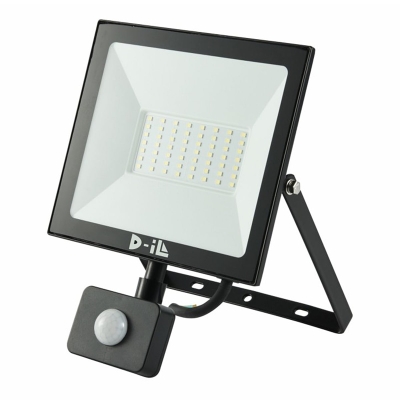 LED прожектор със сензор D-iL серия \"А\" SKU80610 - черен / IP44 / 6 000 K / 5 700 lm / 50 W
