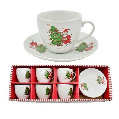 Коледен сервиз за кафе Christmas Tree - 12 части