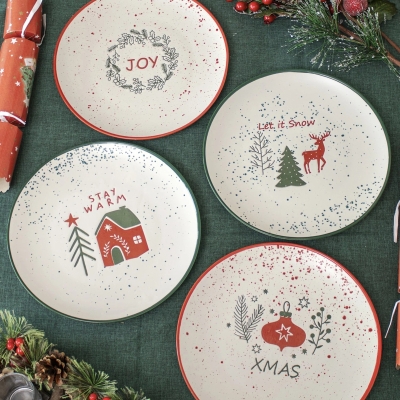 Керамична коледна чиния Xmas - 4 мотива