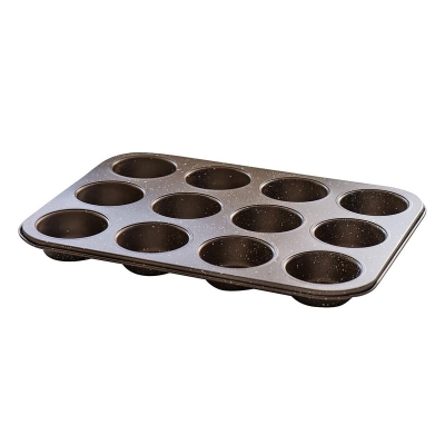 Форма за печене на 12 броя мъфини с незалепващо покритие BRIO Mocca Marble Edition - 350 × 265 × 30 мм