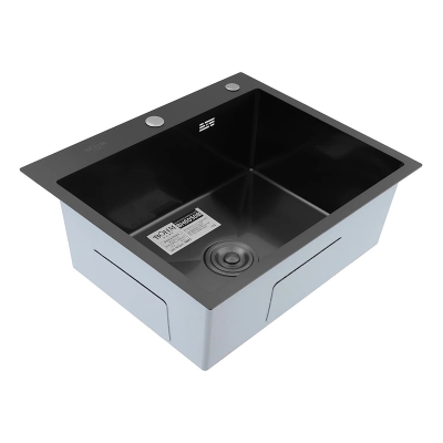 Кухненска мивка от неръждаема стомана с цвят Nano Black BÖHM BH6050B - SUS304 / 600 × 500 × 215 мм