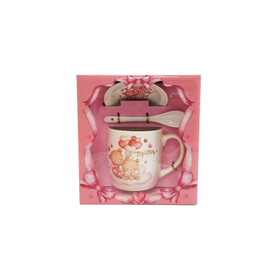 Керамична чаша с чинийка и лъжичка в кутия Together