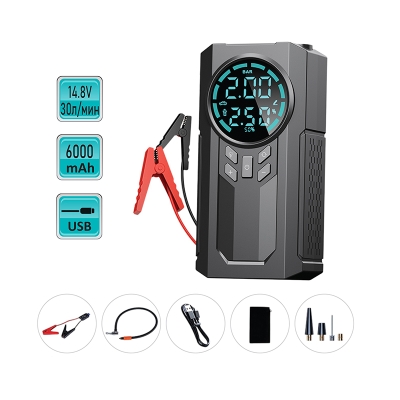 Многофункционално портативно устройство 4 в 1 – Джъмп стартер с компресор Auto Practic