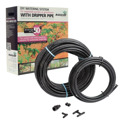 Комплект за капково напояване на зеленчукови градини или оранжерии AGRODRIP DIY - до 50 м²